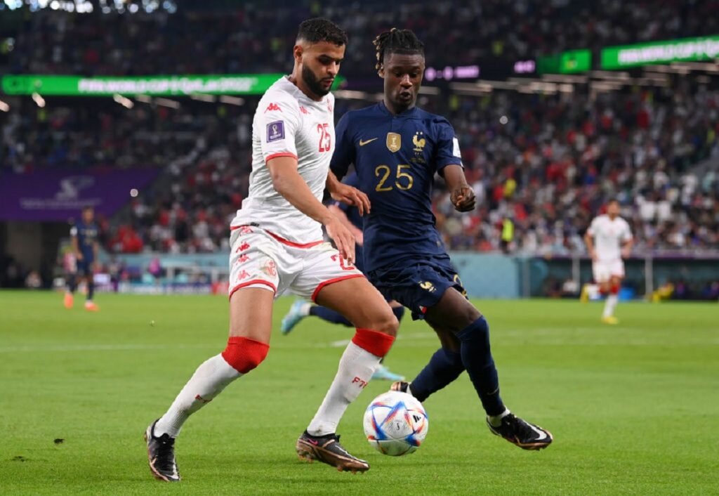 Anis Ben Slimane playing for Tunisia at the World Cup.